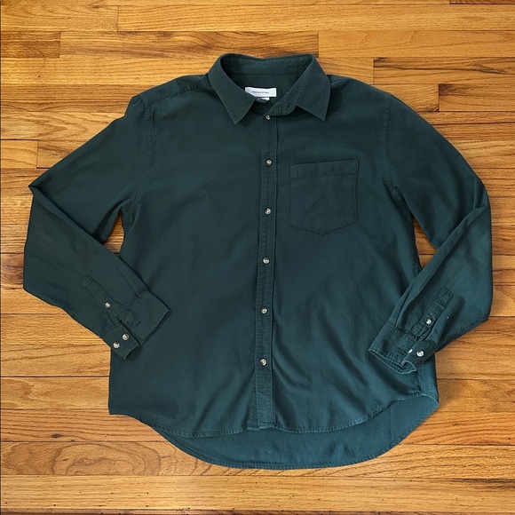 Urban Outfitters Forest Green Casual Button Down Shirt Sz L - Picture 4 of 6